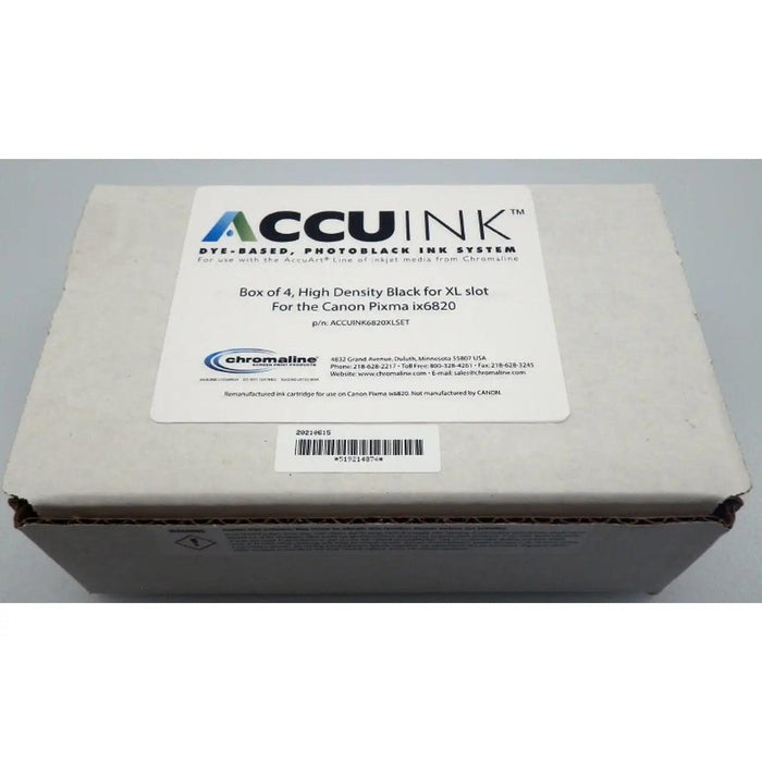 Chromaline AccuInk Canon IX6820 Black Ink, XL Slot (4 cart.)