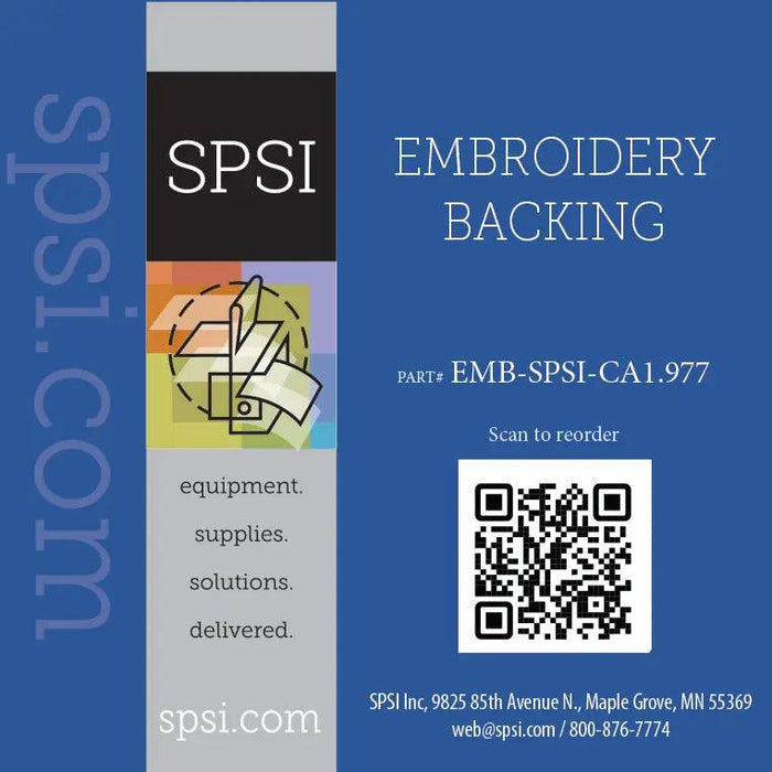 Embroidery Cutaway 1.9oz Black 7" x 7" 500ct (#620B)