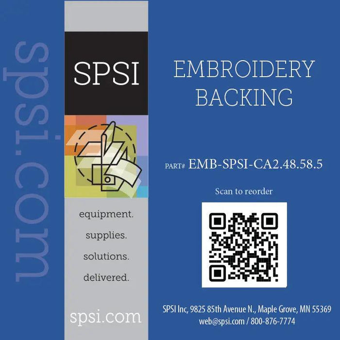 Embroidery Cutaway 2.4oz White 8.5" x 8.5" 200ct (#625)